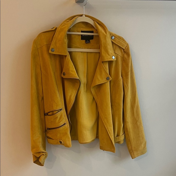 MINKPINK Jackets & Blazers - minkpink women’s mustard yellow moto jacket size medium
